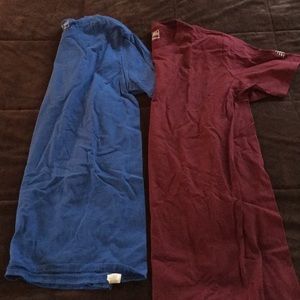 2 New Balance T Shirts Burgundy and Blue like new